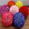 Fleurs décoratives belle boule de baiser Pomander avec feuilles 12 "dia pour salle de mariage maternelle Decortion fournitures couronnes