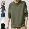 T-shirts pour hommes élégant automne chemise de base doux hommes haut col rond séchage rapide étudiant respectueux de la peau