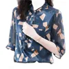 Chemisiers pour femmes volants élégant Chic bureau dame chemises en mousseline de soie femmes mode d'été coréen à manches courtes imprimer lâche tout-match Blouse