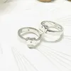 20% korting op alle items 2023 Nieuwe luxe hoogwaardige mode -sieraden voor hartring zilver origineel hiphop ins hand sieraden dubbele ring
