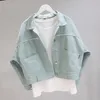 Kvinnors jackor mode 2023 denimjacka koreansk stil jean kort avslappnad för kvinnor batwing hylsa jaqueta feminina pph291