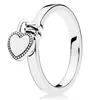 925 Silber Damen-Ring für Pandora, Original-Herzkrone, modische Ringe, herzförmiges Vorhängeschloss, Liebe, Ewigkeit, verschlungen, zweifarbige Signatur