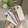 Transparent Acrylic Hard Shockproof Dual Colors Phone Cases for iPhone 14 13 12 11 Pro Max XR XS X 8 7 6 Plus