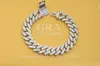 Yu Ying Miami Chain 10mm 12 mm 13 mm 15 mm Sterling zilver 925 Wit goud 2Rows Moissanite Cuban Link Chain