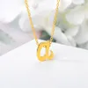 Vintage Tiny Initial Letter Necklaces for Women Stainless Steel Old English Necklace Birthday Jewelry Gift Femme