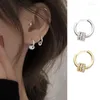 Boucles d'oreilles cerceau Simple doux trois cercle Zircon strass pour les femmes cadeaux de fête bijoux exquis SAE522