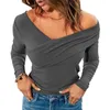 Damskie bluzki damskie bluzka z ramiączki z długim rękawem T-shirt Lady Casual Streetwear Long Rękaw