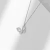 Pendanthalsband Silver Color Link Chain Zircon Butterfly Charm Pendent Necklace For Women Girls Wedding Jewelry Choker Collar DZ743