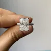 Кластерные кольца Mosangnai 18K Real Gold Luxury 8 S Radiant Cut Moissanite Diamond D VVS для женщин обручального кольца