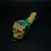 Multifonctionnel Coloré Silicone Crâne Style Pipes Herbe Tabac Huile Rigs Stockage Cachette Verre Trou Filtre Bol Fumer Cigarette Paille Cuillère Titulaire DHL