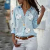 Kadın Polos Uzun Kollu Kadın Bluzları 2023 Plus Boyut Dönüş Yaka Bluz Gömlek Sıradan Üstler Zarif İş Giyim Şifon Gömlekleri 5xl