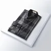 Men's Dress Shirt Luxury Designers Slim Silk T-shirt Long sleeve Casual business clothing plaid brand 17 color M-4XL BURR 734293631