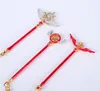 Kreki karty Karta Cardcaptor Sakura Wand Stop Gold Key Chain Naszyjnik Wisiorki Bagaty Fob Charms Breakring Cosplay Biżuteria