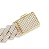 12mm Miami Style 18k Solid Gold Plated Silver Moissanite Diamond Chain 3 Row Iced Out Spiked Cuban Chain for in America