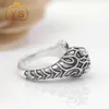 60% OFF 2023 Nouveaux bijoux de luxe de haute qualité pour bague à double tête sculptée motif de tigre amoureux polyvalents ouvrent la bouche pour ajuster la paire de