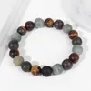 Strand Color Block Perlé Bracelet 10mm Grosses Perles Pierre Bracelets Pour Femmes Hommes Élastique Corde Bracelets Couleur Mixte Bijoux Naturels