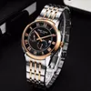 Montres-bracelets Reef Tiger/RT Montres d'affaires pour hommes Montre automatique en acier inoxydable en or rose avec date RGA165