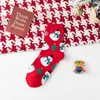 Women Socks Medium Tube With Print Japanese Sweets Autumn Cute Christmas Woman Style Winter White Harajuku Cartoon Snowman Elk