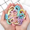 100 Pz/set Ragazze Piccole 3 cm Elastico Fasce Per Capelli Colorati Bambini Nylon Scrunchie Fascia Kid Ponytail Holder Accessori Per Capelli