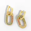 Hoop Huggie مبالغة هندسية Micro Pave Tiny Drop أقراط فاخرة Gold Color Cuba Percing Ear Ring للنساء مجوهرات 230306