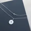 Chaînes 1 pc Chaîne En Acier Inoxydable Coquille Ronde Donut Pendentifs Charmes Colliers Femmes Enfants Belle Bijoux Cadeau