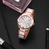 Orologi da polso Orologio da donna in oro rosa di lusso Orologi di moda da donna in acciaio pieno Orologio da polso da donna Bayan Kol Saati Feminino Mujer Reloj