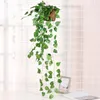 Decorative Flowers 5PCS 90cm Green Artificial Grape Hanging Vine Fake Plants Leaves DIY Wedding Garland Home Garden El Wall Decoration