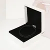 여성 남성 Pandora를위한 Double Black Leather Bracelet Pandora Real Sterling Silver Hand Chain 디자이너 보석 여자 친구 선물 선물 매력 팔찌 오리지널 박스 세트