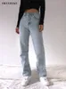 Jeans da donna Jeans larghi a vita alta Pantaloni larghi casual a gamba dritta da donna Mom Jean Fashion Comodo lavaggio Boyfriend Pantaloni larghi a gamba larga 230306