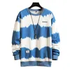 Men's Hoodies MISSKY Sweatshirts Streetwear Crew-neck Two-color Tie-dye Large Size Loose Casual Bottoming Male Tops