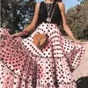 Two Piece Dress 2023 new summer and autumn women's skirt polka dot multi-layer loose skirt T230303