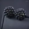 Stud Earrings LEEKER Boho Brown Black Wood Round Beads For Women Jewelry And Accessories Female 2023 Trend 348 LK6