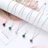 Pendant Necklaces Women Stainless Steel O Link Chain Thin White Red Pink Green Natural Crystal Stone Jewelry 10mm Wholesale Necklace