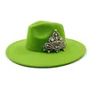 Stingy Brim Hats Women's Hat Wide Brim Simple Church Derby Top Hat Panama Solid Felt Fedoras Hat For Women Jazz Cap Pearl Crown Accessories 230306