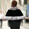 Scarves 2023 Faux Fur Wraps Winter Imitation Shawl Mink Cape Coat Pure Leather Grass Cloak Warm Pashmina