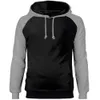 Herrtröjor tröjor fast färg män raglan hoodies hooded tröjor vinter fleece varm röd huvtröja casual svart hög kvalitet topp tjock 230303