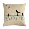 Kussen 18 "inch Love Bird Word katoen linnen worp kas deksel huisdecoratie