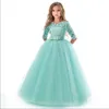 Girl's Dresses Teen Girl Evening Party Long Dress 514Y Girl Formal School Ceremony Outfit Kids Christening Costume White first Communion Dress 230303