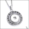 Pendant Necklaces Snap Button Charms Jewelry Zircon Hollow Round Geometric Fit 18Mm Snaps Buttons Necklace For Women Noosa D101 Drop Dhrvm