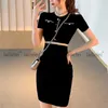 Casual Dresses Button Bodycon ONeck Short Sleeve Knitted Dress Women Elegant Party korean Fashion Office Lady Summer Sundress 2021 Robe Femme Z0216