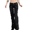 Damesjeans xingqing gotische vrouwen baggy jean esthetische rits zipper donkere academie streetwear punk casual denim broek e girl flarded pants