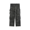 Мужские джинсы High Street Camouflage Pockets Cargos Straight Patchwork Retro Ship Loase комбинезоны Harajuku повседневные мешковатые брюки негабаритные 230306