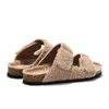 Sandaler Autumn Sheep Fur Cork Sandaler Autumn Women Casual äkta läder utanför Solid Buckle Sandalias Shoes Warm Sandals 230306