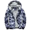 Men's Hoodies Winter Camouflage Hoodie Sweatshirts Wool Liner Fleece Thicken Coats Thermal Hooded Windbreaker Cotton Jackets 4XL 5XL