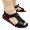 Sandalen Sommerschuhe für Frauen Sandalen Pu-Leder Komfort Mutter Schuhe Reißverschluss Flache Sandalen Lässige Sommerschuhe Weiche Alias Muj Z0306