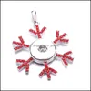Pendant Necklaces Gold Sier Snap Button Charms Jewelry Snowflake Shape Fit 18Mm Snaps Buttons Necklace For Women Noosa D336 Drop Del Dhv9B