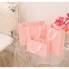 Emballage cadeau sacs en papier rose clair avec poignées en ruban accessoires de cadeau de bonbons sacs d'emballage 230306