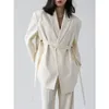Damskie garnitury Blazers Fashion Business Casual Lace Up Suits Women Work Office Ladies Długie rękawy Vintage Blazer 230306