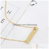 Pendant Necklaces Love Heart Necklace Newest Fashion Gold Solid Blank Bar Stainless Steel For Buyer Own Engraving Jewelry Diy Drop D Dhpv9