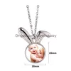 Party Favor Sublimaton European And American Jewelry Chain Easter Blank Heat Transfer Metal Rabbit Pendant Round Necklace Zza12397 D Dhclc